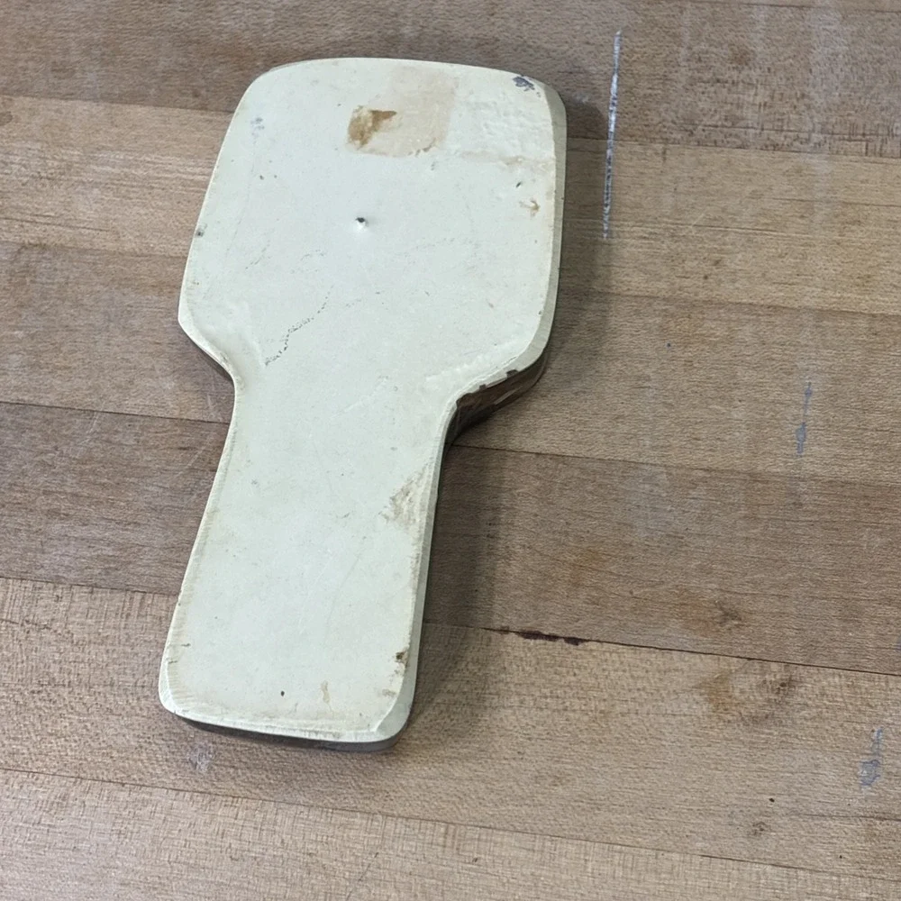 1970s Retro MCM Acrylic Lucite Spoon Rest Embedded Wooden Utensils Kitchen